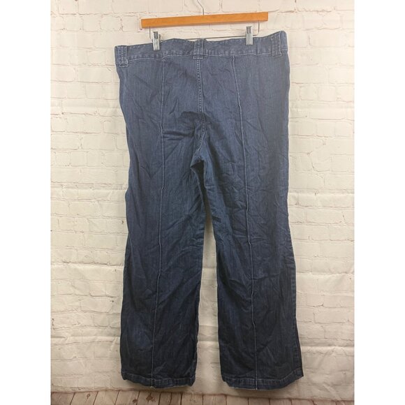 Gap Jeans Womens Size 18 Blue Wide Leg Crease Detail Casual Y2k High Rise Denim - Picture 2 of 5